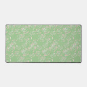 Tapis de bureau moderne fleuri rose vert (Recto)