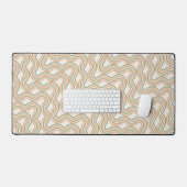 Tapis de bureau motif abstrait ondulé rétro (Clavier et souris)