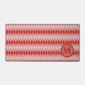 Tapis de bureau - Motif Argyle rouge avec monogram (Recto)