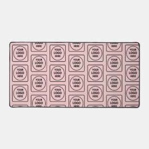 Tapis de bureau motif logo Rose Pâle Entreprise