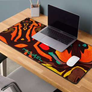 Tapis de bureau multicolore moderne et amusant pou