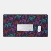 Tapis de bureau Neon Cassette – Rose Rouge (Clavier et souris)