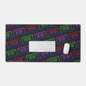 Tapis de bureau Neon Cassette – Rouge Vert (Clavier et souris)