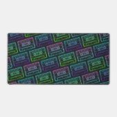 Tapis de bureau Neon Cassette – Vert Bleu (Recto)