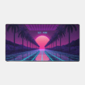 Tapis de bureau néon crépuscule Synthwave Rétro 80 (Recto)