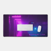 Tapis de bureau Neon Metro Synthwave – Rétro Futur (Clavier et souris)