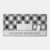 Tapis de bureau noir et blanc personnalisé (Clavier et souris)
