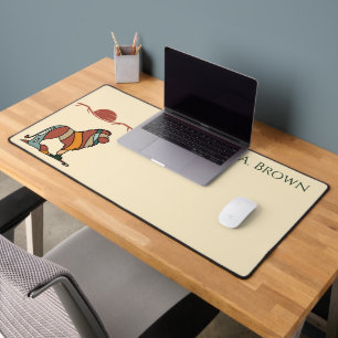 Tapis de bureau personnalisé au nom Lion