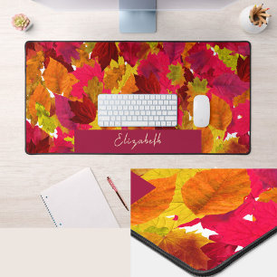 Tapis de bureau personnalisé avec feuilles d'autom