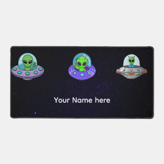 Tapis de bureau personnalisé avec nom d'aliens OVN