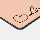 Tapis de bureau personnalisé avec nom écriture cœu (Coin)