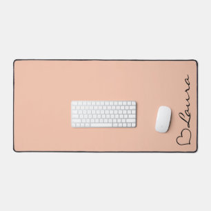 Tapis de bureau personnalisé avec nom écriture cœu