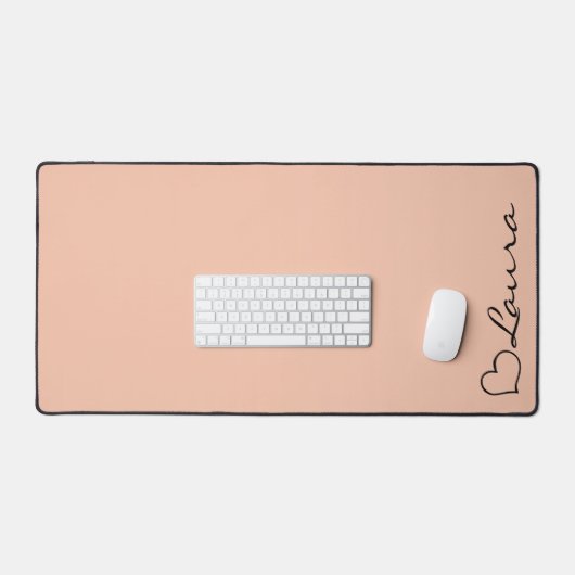 Tapis de bureau personnalisé avec nom écriture cœu (Clavier et souris)