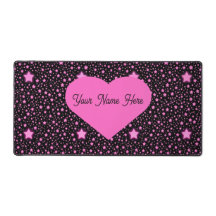 Tapis de bureau personnalisé Cœur Nuit Étoilée