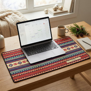 Tapis de bureau personnalisé Fair Isle pour Noël