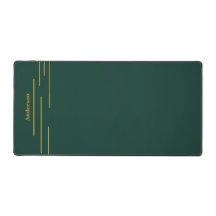 Tapis de bureau personnalisé géométrique or vert é