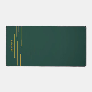 Tapis de bureau personnalisé géométrique or vert é