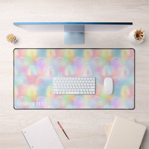 Tapis de bureau personnalisé grande taille irisé a