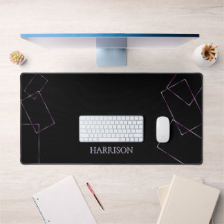 Tapis de bureau personnalisé noir et lilas