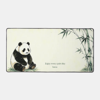 Tapis de bureau personnalisé Panda Bambou pour éco