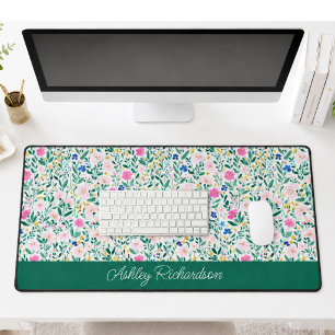 Tapis de bureau personnalisé pour jardin floral