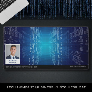 Tapis de Bureau Photo Entreprise Bleu Technologie
