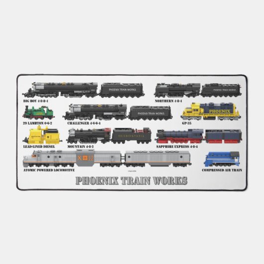 Tapis de bureau pour collection de trains PTW (Recto)