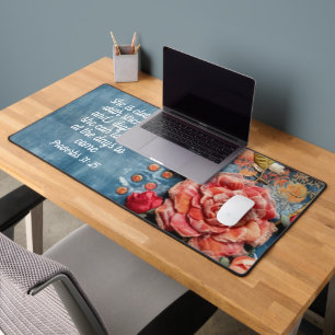 Tapis de bureau Proverbes 31:25 Verset biblique in