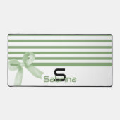 Tapis de bureau rayé à l'arc vert aquarelle mignon (Recto)