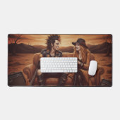 «Tapis de bureau Rock star – Duo Orange & Noir» (Clavier et souris)