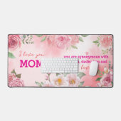 Tapis de bureau rose - Aquarelle (Clavier et souris)