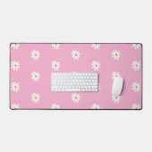 Tapis de bureau rose clair avec des fleurs élégant (Clavier et souris)