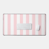 Tapis de bureau rose et blanc rayé (Clavier et souris)