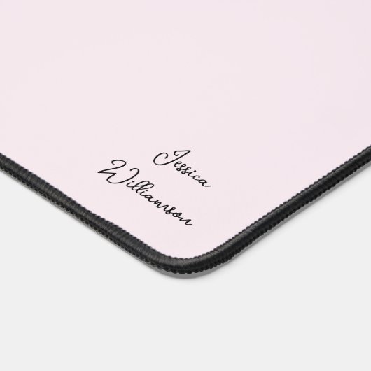 Tapis de bureau rose personnalisé avec nom personn (Coin)