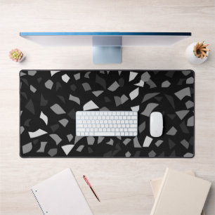 Tapis de bureau Terrazzo noir et blanc