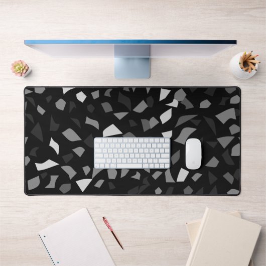 Tapis de bureau Terrazzo noir et blanc (Bureau 1)