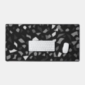 Tapis de bureau Terrazzo noir et blanc (Clavier et souris)