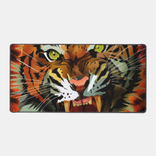 Tapis de bureau Tigre Rugissant Féroce Faune Bold