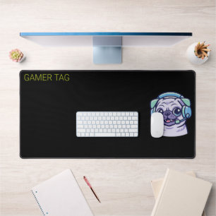 Tapis de bureau vert acide noir personnalisé Gamer
