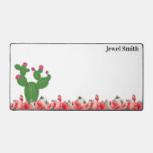 Tapis de bureau vert cactus orange fleurs floral (Recto)