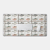 Tapis de bureau vintage poissons (Clavier et souris)
