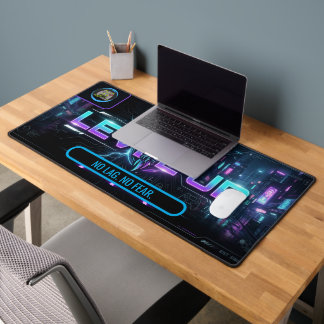 Tapis de bureau XXL Cyberpunk bordure ourlée antid