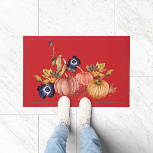Tapis de citrouilles et fleurs d'automne (Intérieur)