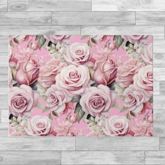 Tapis de cuisine - Roses roses