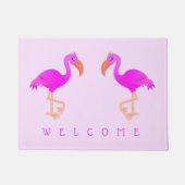 Tapis de Flamants roses roses - Bienvenue - Vos co (Devant)