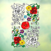 Tapis de fleurs au coquelicot raamsticker (Vel 3)