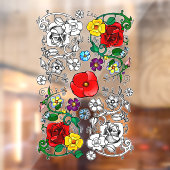 Tapis de fleurs au coquelicot raamsticker (Vel 2)