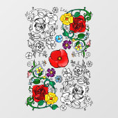 Tapis de fleurs au coquelicot raamsticker (Vel)