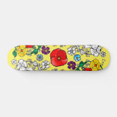 Tapis de fleurs au coquelicot skateboard (Horizontaal)