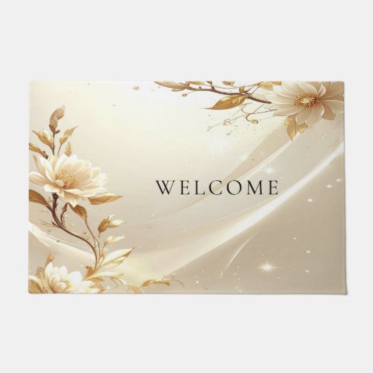 Tapis de fleurs blanches et dorées (Devant)
